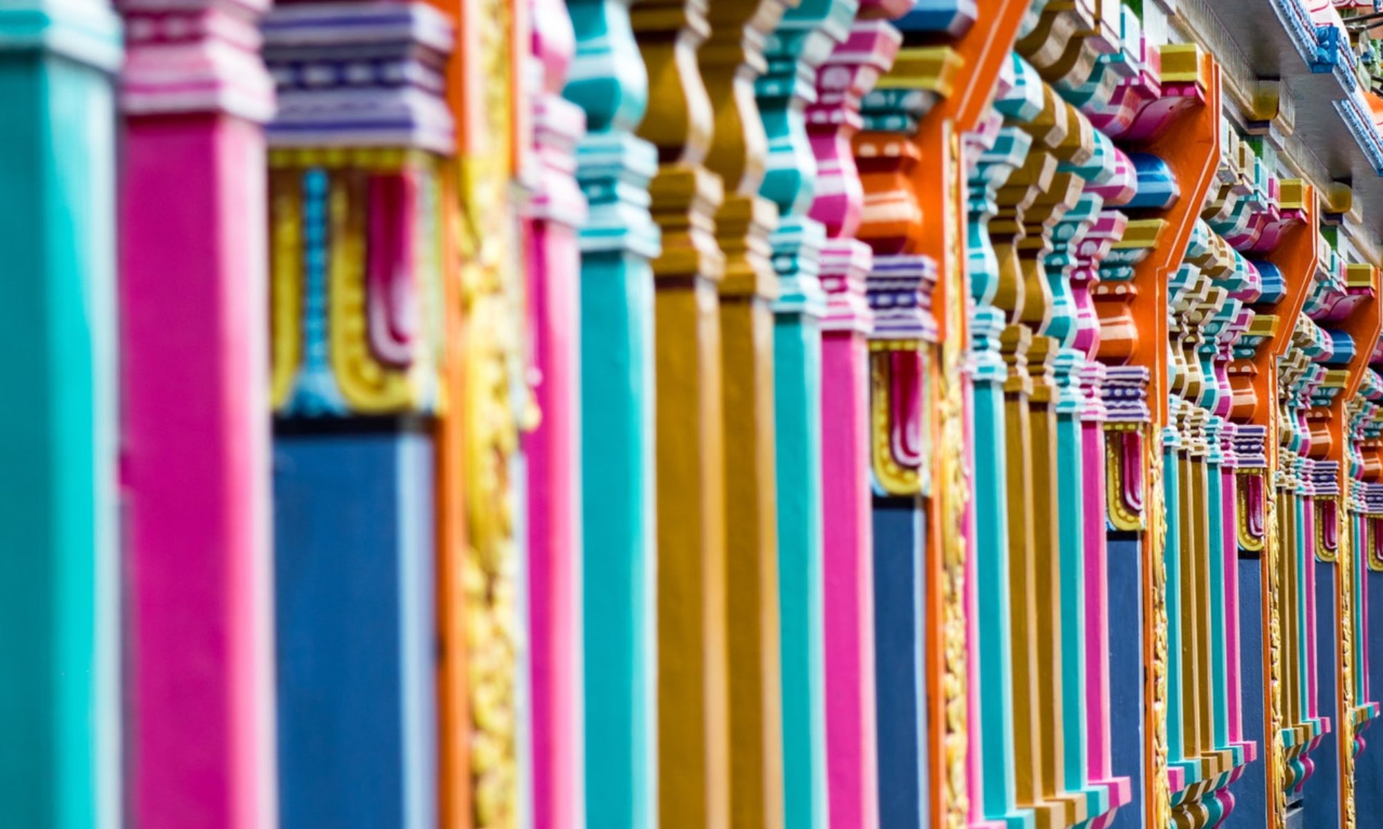 colorful pillars